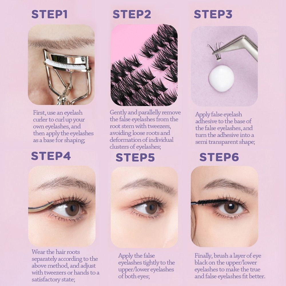 Eyelash Extension Look - 12 рядов накладных ресниц с естественным