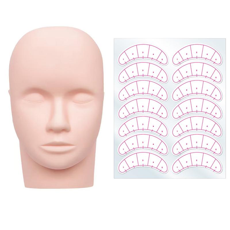 Lash Mapping Sticker - 1 шт. тренировочная голова и 10
