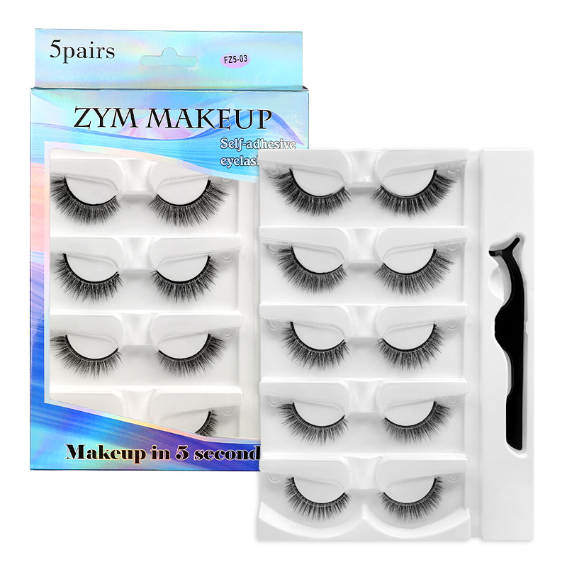 Eyelash Extension Uv Glue - 5 пар самоклеящихся ресниц без клея,